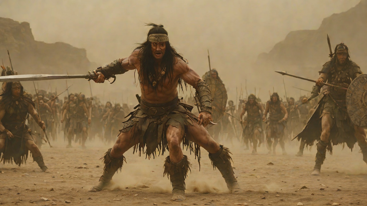 The Returning Spear from "Conan the Barbarian". The Returning Spear The shaman joins the fight and hurls his spear into a charging rider.