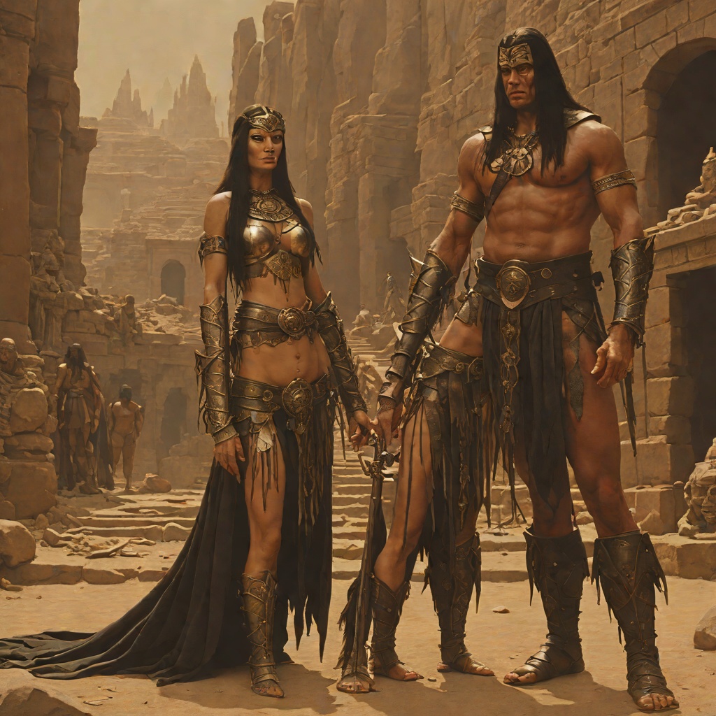 Thulsa Doom and Yasimina from "Conan the Barbarian". The cult leader's seduction and abandonment of the princess, from beatified submission to rejected worship.