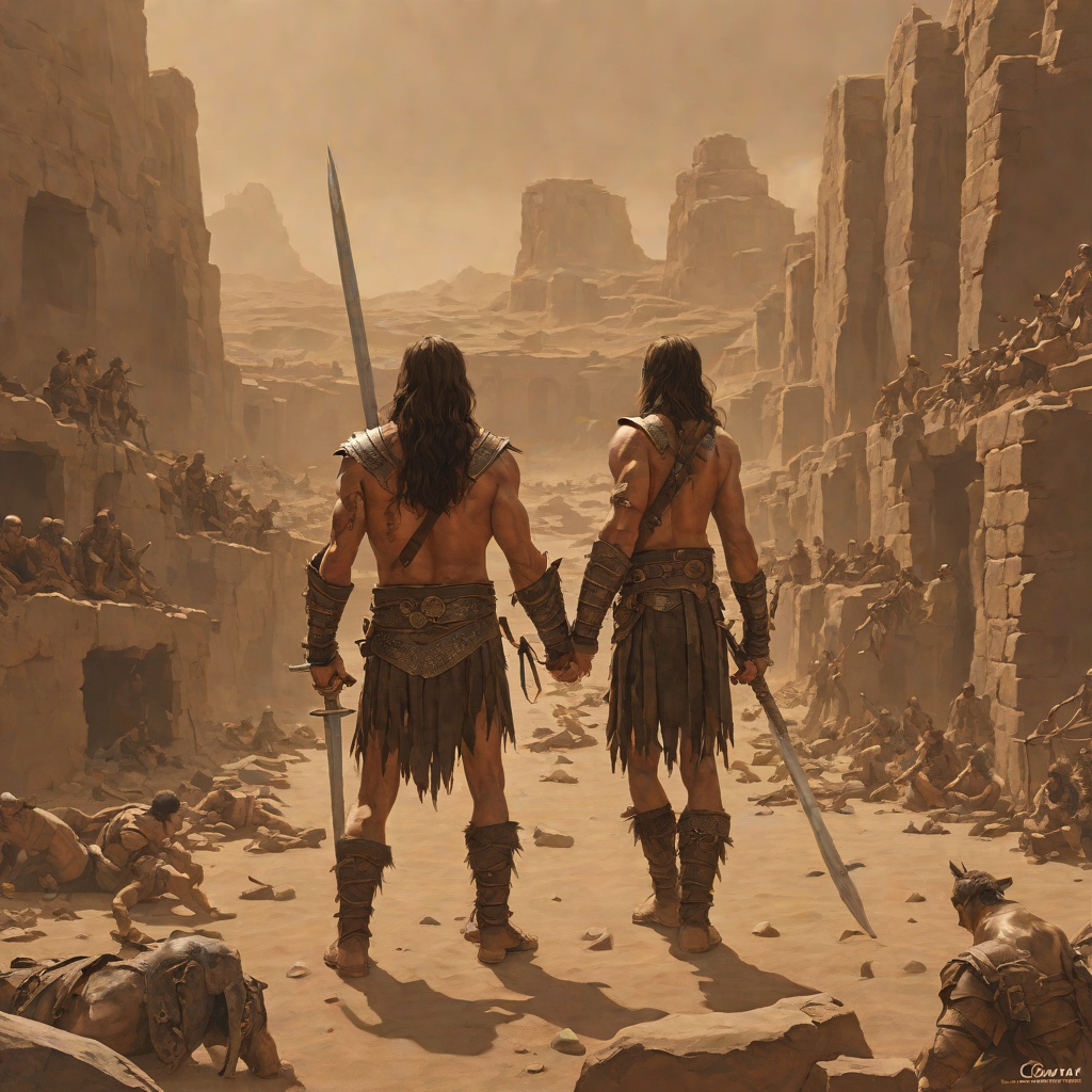 From Slave to Slayer from "Conan the Barbarian". The physical and spiritual transformation of Conan from a captive child into a free warrior who chooses his own horizon.