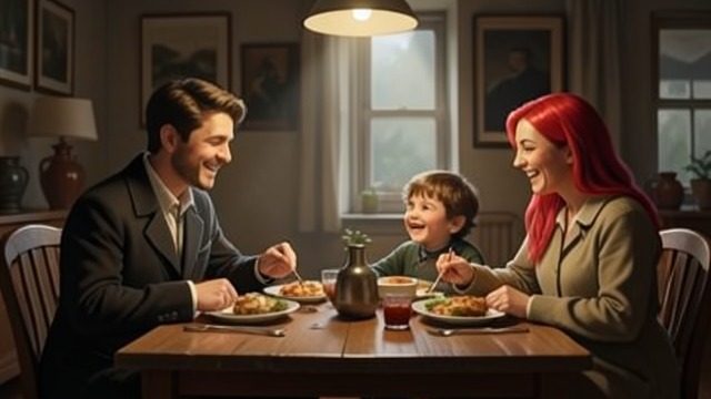 The Returned Family from "Strangers". The Returned Family The couple’s welcome lets Hideo experience himself as a son again, not merely as a solitary adult.