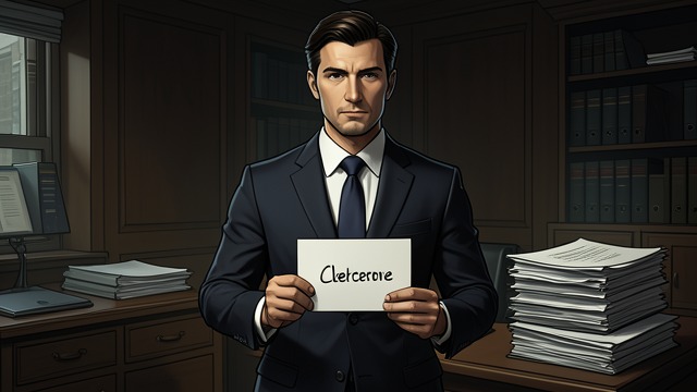 The Card Above the Desk from "The Ax". The Card Above the Desk A Private Reminder Burke keeps a card in his office quoting the dictionary definition of clearance.