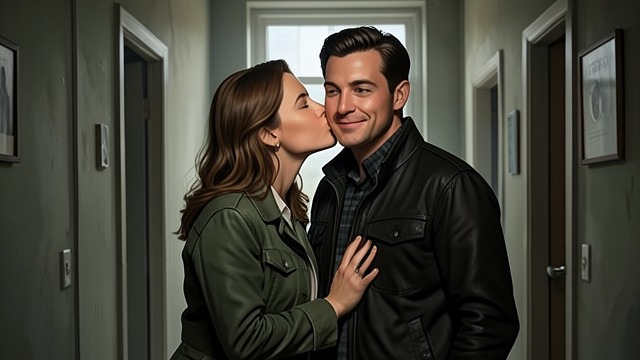 The Affair Ends from "The Ax". The Affair Ends A Reassuring Gesture Marjorie tells Burke that the affair is over and kisses him before going to work.