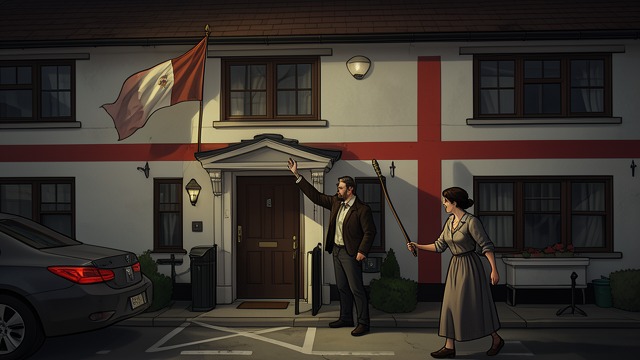 The Flag on Berkshire Way from "The Ax". The Flag on Berkshire Way A Sign of Delivery Burke sees the raised mailbox flag outside Exman’s home and waits, hoping Exman will collect the mail.