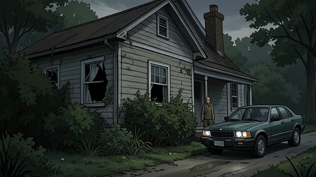 The Vacant House from "The Ax". The Vacant House A Difficult Watch Burke visits Exman’s home in Sable Jetty and finds him absent, with no clear way to approach from the surrounding roads.