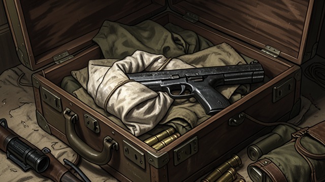A Father’s Trophy from "The Ax". A Father’s Trophy War Relic Burke finds the Luger in his father’s army trunk, wrapped in an old pillowcase with its ammunition.