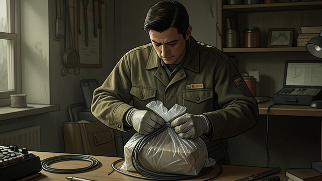 The Body and the Bags from "The Ax". The Body and the Bags Concealment at Home Burke wraps Exman’s body and materials separately, using plastic, wire, and gloves to reduce traces.