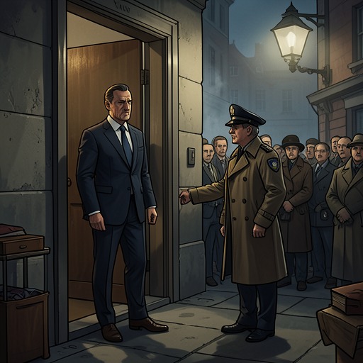 The Interview That Has Not Happened from "The Ax". Burke’s anticipated return to professional life reaches the threshold of an interview, while police suspicion threatens to interrupt it.
