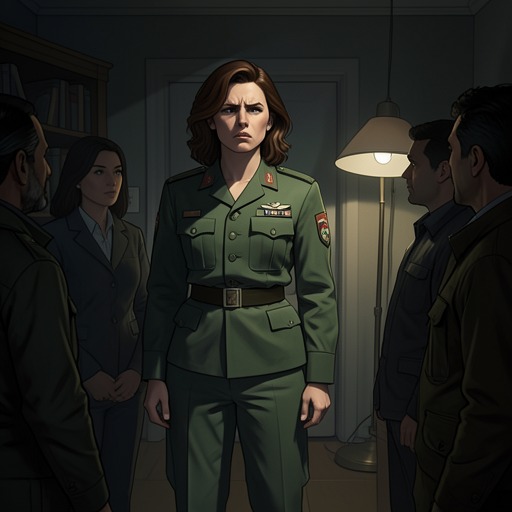 Maya’s Confrontation with the Past from "Fool Me Once". This thread follows the collision between Maya’s hidden military decision and the present-day inquiry that finally forces her to disclose what happened.