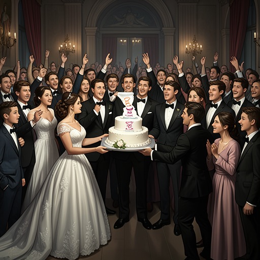 The Wedding Boom Around Them from "One Day". This flow uses the weddings in the novel to trace how Emma Morley and Dexter Mayhew measure their own choices against changing expectations of adulthood.