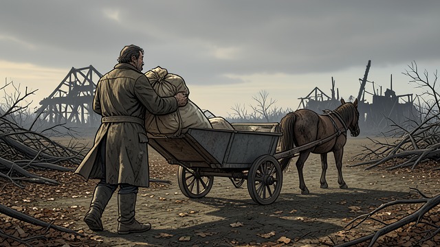 Practical Grandfather from "The Thicket". Grief Managed as Work Action Old Caleb Parker buries the dead, burns the house, and packs supplies.