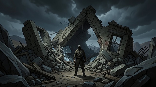 The Fortress Falls from "The War of the Roses". The Fortress Falls A Symbol Cannot Protect The home collapses as its weakened interior gives way.