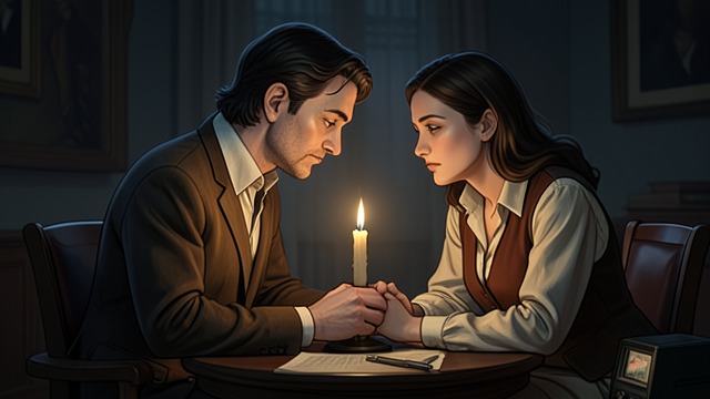 The Christmas Eve Kiss from "The War of the Roses". The Christmas Eve Kiss A Moment in the Library Ann and Oliver Rose sit together in the quiet house after their families have gone.