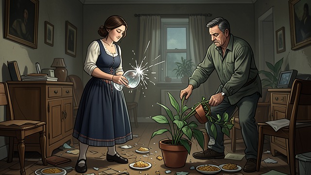 The Object Becomes a Target from "The War of the Roses". The Object Becomes a Target Damage as a Message The spouses damage plants, food, wine, appliances, and furniture to communicate anger through property.