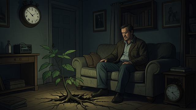A Refuge in the Familiar from "The War of the Roses". A Refuge in the Familiar Rooms Hold Routine Oliver Rose finds comfort in the house’s tools, clock, plants, and familiar layout after Barbara Rose rejects him.