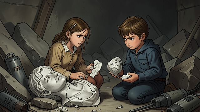 The Figures Shatter from "The War of the Roses". The Figures Shatter A Moment of Possession Eve Rose and Josh Rose find the figures of Cribb and Molineaux intact among the rubble.