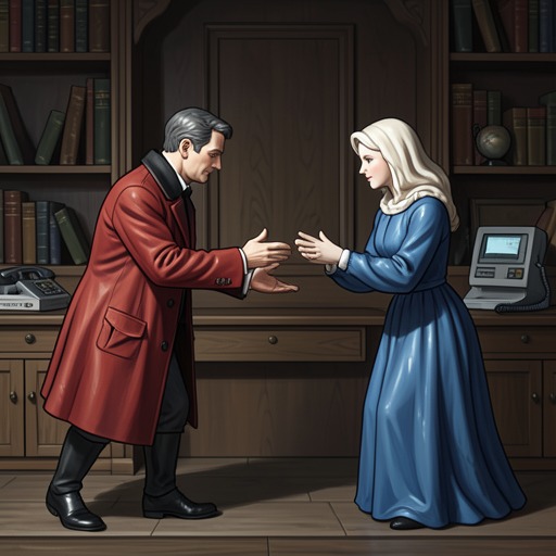 From Auction Rivalry to Marriage from "The War of the Roses". This thread traces how a contested pair of ceramic boxers becomes the emblem of Oliver Rose and Barbara Rose’s marriage and its eventual destruction.