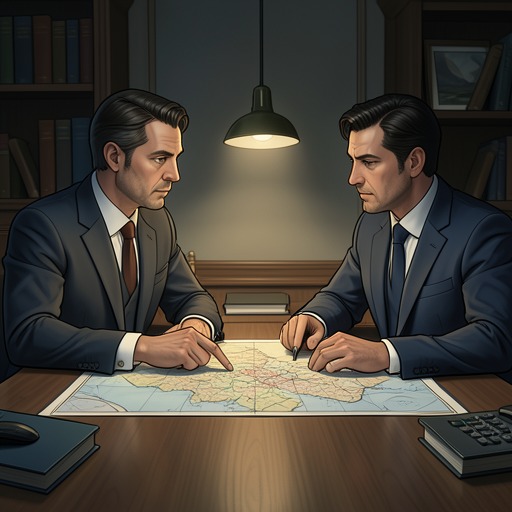 Lebel and Caron’s Partnership from "The Day of the Jackal". This flow follows the practical trust between Claude Lebel and Lucien Caron as they build and sustain the investigation.