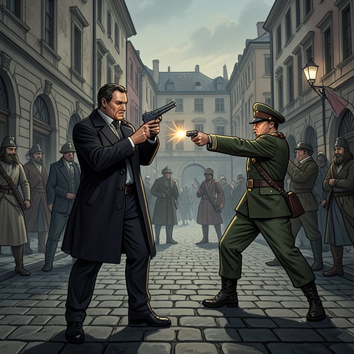 The Failed Liberation Day Shot from "The Day of the Jackal". This flow traces the convergence of The Jackal’s chosen opportunity, de Gaulle’s public appearance, and the split-second events that defeat the assassination.