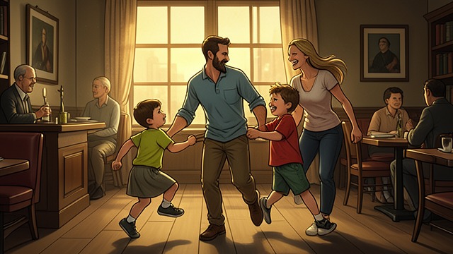 The Younger Generation Gathers from "People We Meet on Vacation". Children Recreate Family Bonds A wedding with children present The Nilsen children and Tham's niece run through the restaurant, pulling Alex and Poppy into…