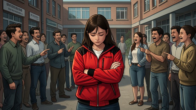 Schoolyard Target from "People We Meet on Vacation". Difference Draws Attention A visible identity Poppy wears distinctive clothes and holds onto her individuality even when classmates mock her.