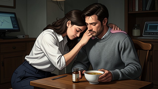 Poppy Cares for Alex from "People We Meet on Vacation". Dependence Goes Both Ways Practical support Poppy finds medication, heating pads, ice, and food for Alex, then helps him manage the painful spasm.