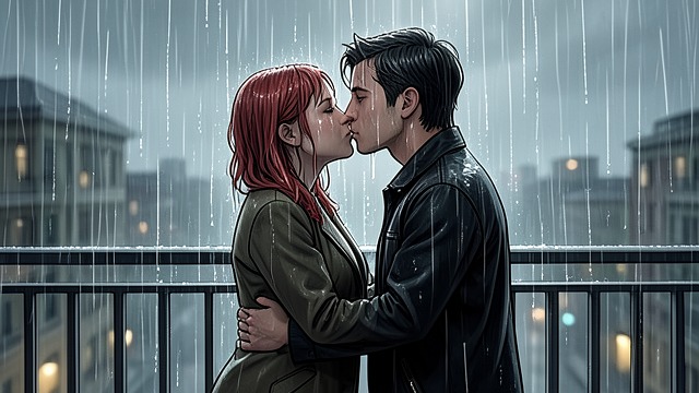The Balcony Kiss from "People We Meet on Vacation". A Second Chance at Closeness A confession in the rain After their lodging problems and an argument about trying to recreate the past, Poppy tells Alex she does…