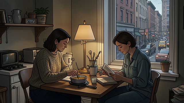 A Home With More Than One Address from "People We Meet on Vacation". Belonging Travels and Returns New York is shared Alex joins Poppy in New York City, where they make a home through daily routines and mutual care.