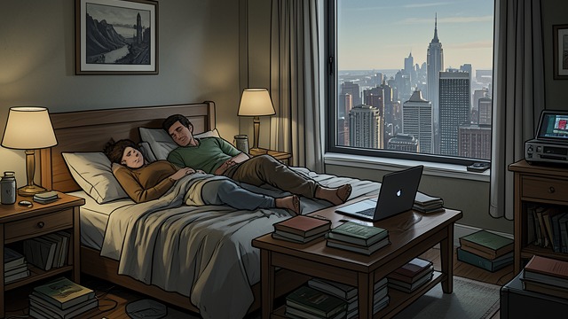 波比在亚历克斯身上找到的家,《度假时遇见的人》中的场景。可以随身而行的家 共同的公寓 波比和亚历克斯在纽约市共同生活,亚历克斯教书,波比写作。他们的家既有日常琐事,也有与心爱之人比邻而居的快乐。 不止一个地址的未来 他们计划回到林菲尔德,住进贝蒂留下的房子,看看如今的故乡是什么模样。波比的家并非从一个地方逃往另一个地方,而是她与亚历克斯在两地共同建立的归属。