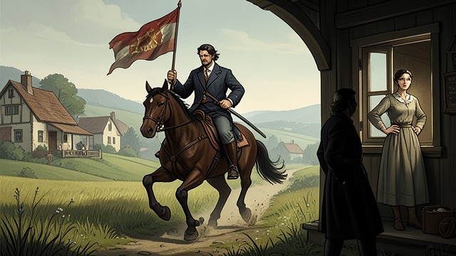 The Warning Rider from "Last Christmas". The Warning Rider A threat reaches home A rider brings word that the village is under attack and asks every able person to fight.