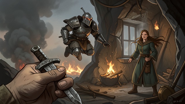 The Return to War from "Last Christmas". The Return to War The old weapon restored Malphas retrieves the sword he hid and summons his armor.