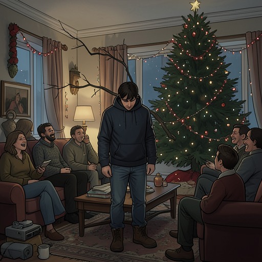 Malphas Among the Christmas Family from "Last Christmas". This flow traces Malphas's loneliness at a Christmas gathering and the return of the person whose absence has shaped his life.