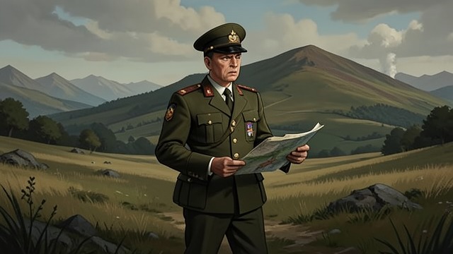少校受限的命令,《世界新闻》中的场景。少校受限的命令 警告却不采取行动 一位骑兵少校告诉杰斐逊·凯尔·基德要小心,因为丘陵地带有袭击者出没。杰斐逊·凯尔·基德问陆军为何无所作为时,少校便以自己接到的命令作答。 安全保障的局限 这番对话揭示了军队驻扎与有效保护之间的差距。官方部队受较为有限的任务约束,旅人仍必须自行计划如何保障安全。