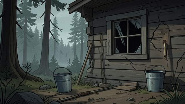 The Burned Cabin from "News of the World". The Burned Cabin A home reduced to traces Kidd finds a ruined cabin containing household fragments and a bullet embedded in the wall.