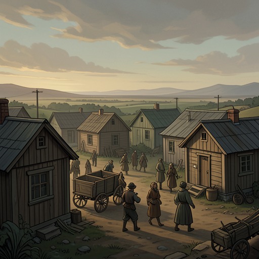 Settling and Wandering from "News of the World". This thread follows the contrast between fixed houses and the mobile life Cicada ultimately chooses, showing how home can be a practice rather than a place.