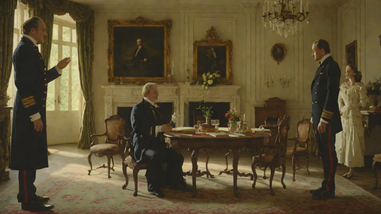 Failed Command from "Le Père". Authority Falters Hesitant Speech Arlequin struggles to explain the dismissal and repeatedly delays the direct request.