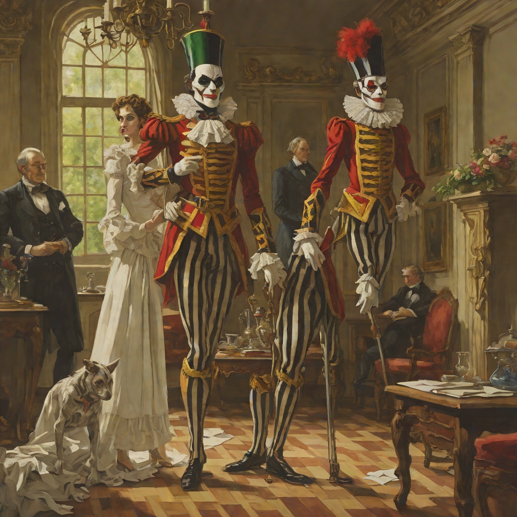Arlequin’s Transformation from "Le Père". This flow follows Arlequin’s changing identity from wealthy bourgeois to ethical patriarch.