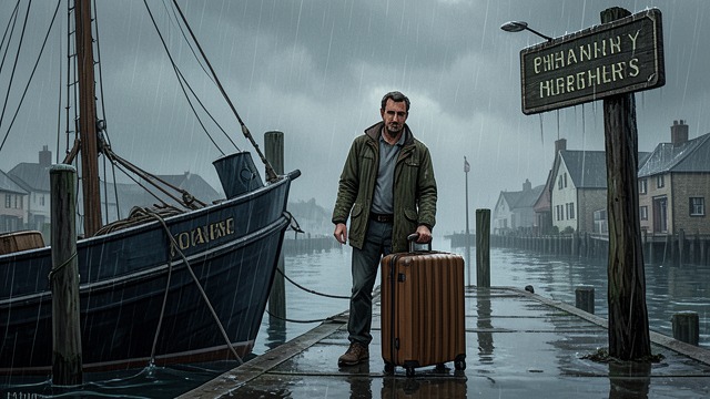 Arrival in Sowell Bay from "Remarkably Bright Creatures". A Search Begins A Difficult Landing JoyJet loses Cameron’s luggage, leaving him short of cash and without a clear plan.