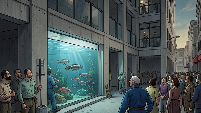 A Life Behind Glass from "Remarkably Bright Creatures". The Captive’s Account A Named Prisoner Marcellus describes the aquarium as confinement and identifies himself through its plaque and human visitors.