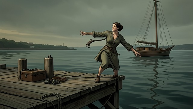A Possible Accident from "Remarkably Bright Creatures". A Different Explanation A Witness to a Crisis Avery recounts talking a distressed woman down from the pier after she spoke of a terrible night and a boom.