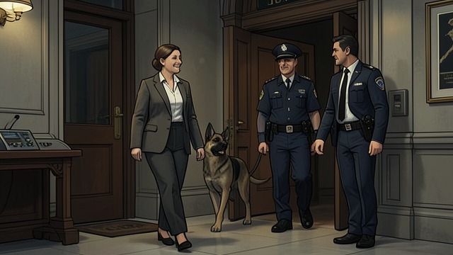 I’m Here from "Just Mercy". A Public Declaration Passing the dog Mrs. Williams walks through the entrance repeating that she is not afraid of the dog.