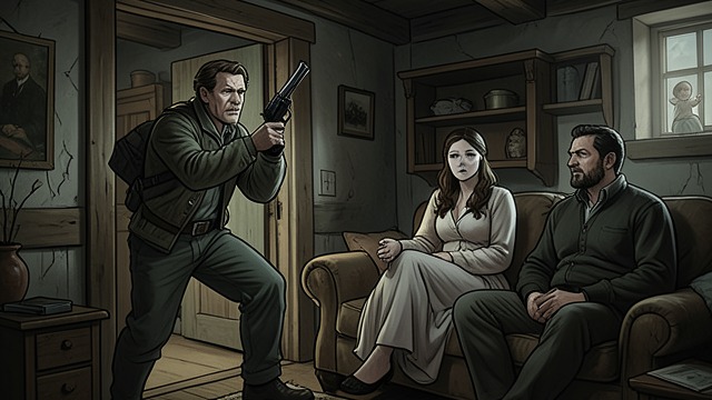 The Armed Confrontation from "Nieuwe buren". The Armed Confrontation A Final Attempt to Control the Loss Peter follows Eva to the cottage at De Kempervennen carrying the pistol.