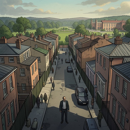 The Suburb as a Pressure Chamber from "Nieuwe buren". This thread follows the new neighborhood from Peter and Eva's promised family refuge to a setting that magnifies isolation, comparison, and fear.