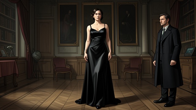 The Last Hospital Dance from "Asylum". A Performance of Composure The Black Dress Stella wears the same black silk evening dress she wore to the first dance.