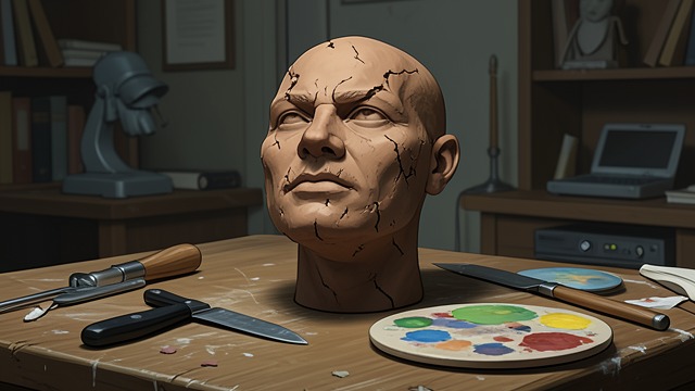 The Clay Head’s Transformation from "Asylum". A Sculpture Under Pressure Work and Damage Edgar begins modeling Stella’s head in clay, then gouges and stabs at it as his jealousy intensifies.