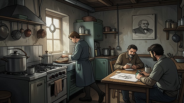 The Fugitive Household from "Asylum". An Unstable Refuge Shared Loft Life Stella joins Edgar and Nick in the warehouse, cooking, cleaning, and sitting for Edgar’s drawings and sculpture.