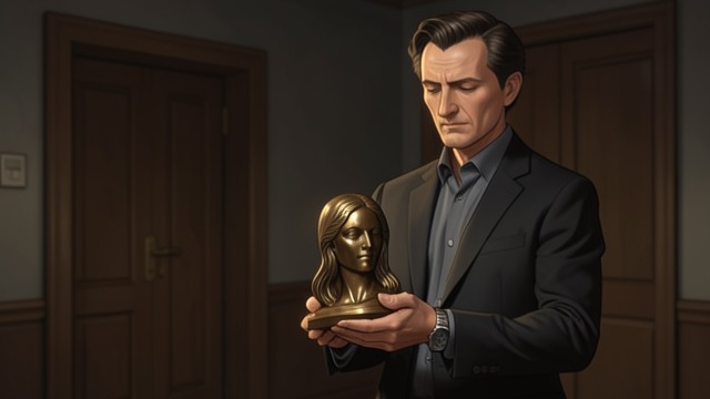 The Image Peter Keeps from "Asylum". Memory Becomes Possession The Sculpture in the Desk Peter keeps the bronze cast of Stella’s head, a work derived from Edgar’s obsessive final sculpture.