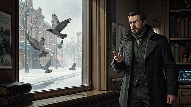 A Bird at the Window from "Small Things Like These". A Bird at the Window A morning of unease As Bill Furlong prepares to deliver coal, Crows call and forage in the frozen streets.