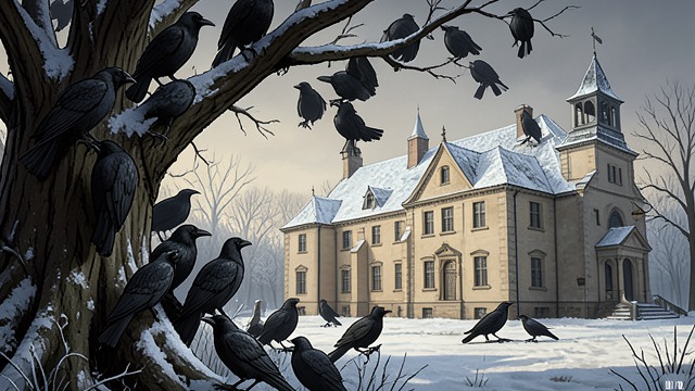 Birds at the Convent from "Small Things Like These". Birds at the Convent A strange gathering Large groups of Crows settle in trees around the convent and move through the town.