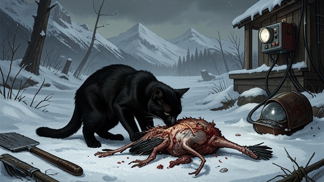 The Crow Carcass from "Small Things Like These". The Crow Carcass A dark encounter As Bill Furlong circles the convent, he sees a black cat eating from the carcass of a crow.