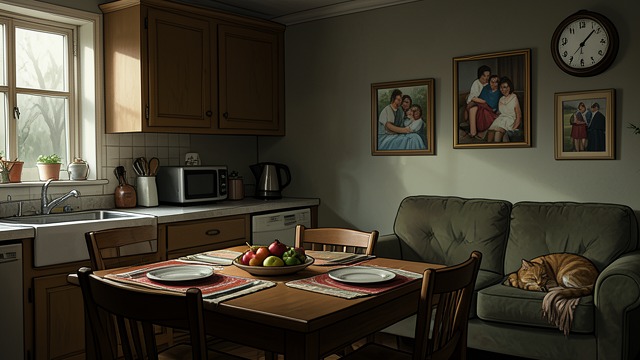 Breakfast and Belonging from "Bones & All". Breakfast and Belonging A Lived-In Home At Lydia’s house, Maren notices place mats, family photographs, a cat, and the steady sound of a clock.